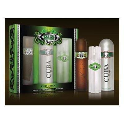 Cuba Green by Parfums Des Champs for Men Gift Set (3.4 Oz EDT Spray + 3.4 Oz After Shave + 6.7 Oz Deodorant Body Spray) - FragranceOriginal.com